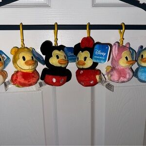 Duckalooz Disney Plush Duck Clip On Key Chain Full Set Of 6